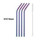 Axyaa Stainless Steel Drinking Straws Set with Cleaning Brush