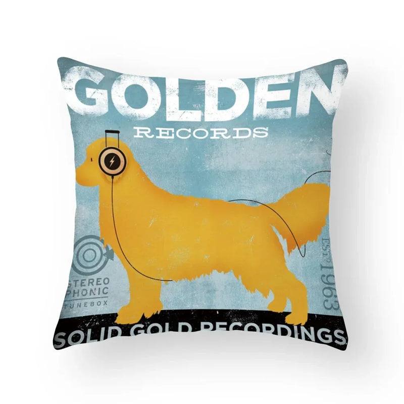 Funny Cartoon Cat & Dog Pillow Covers by Axyaa: Luxury Sofa Bed Decor Pillowcase