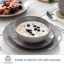 Axyaa Navia Grey Stoneware Dinnerware Set: Dinner, Dessert Plate, Bowl, Mug Tableware