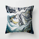 Axyaa Marble Ocean Sea Pattern Polyester Throw Pillow Cover - Home Sofa Decor