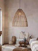 Axyaa Handmade Rattan Chandelier: Elegant Woven Art Lamp for Bedroom, Dining & Study Room