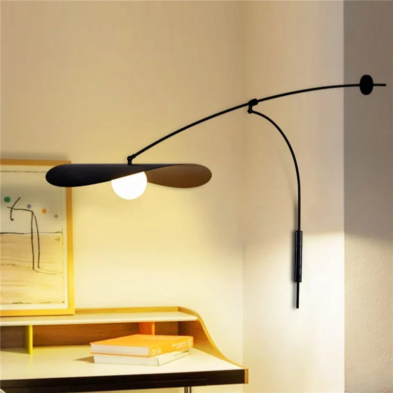 Axyaa Nordic LED Wall Lamp with Adjustable Long Arm for Bedroom and Reading