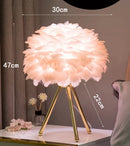 Axyaa Feather Table Lamp: Modern & Romantic Bedroom Decor