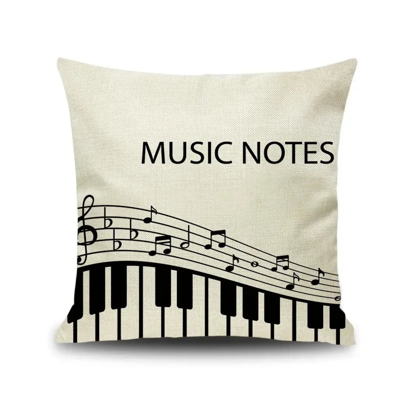 Axyaa Piano Key Notes Pillowcase - Home/Office Sofa Decor