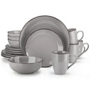 Axyaa Navia Grey Stoneware Dinnerware Set: Dinner, Dessert Plate, Bowl, Mug Tableware