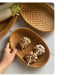 Axyaa Oval Bamboo Storage Basket - Hotel Quality Fruit Basket & Bun Holder