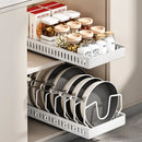Axyaa Sliding Pot Lid Holder Rack Adjustable Under Cabinet Organizer Shelf