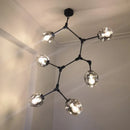 Axyaa Black Gold Molecular Chandelier Light, Big Size Stair Chandeliers