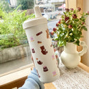 Axyaa Bear Stainless Steel Tumbler 850ml Thermos Cup - Kawaii Boba Tea Water Bottle