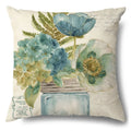 Axyaa Rose Butterfly Print Cotton Linen Pillowcase for Modern Living Room Decor