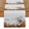 Axyaa Autumn Snow Mountains Table Runner for Home Wedding Centerpieces & Party Decor