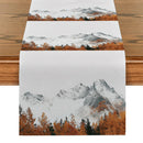 Axyaa Autumn Snow Mountains Table Runner for Home Wedding Centerpieces & Party Decor