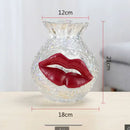 Axyaa Glass Lips Flower Arrangement Home Decoration