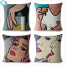 Axyaa Pop Art Crying Girl Cushion Cover 45x45cm