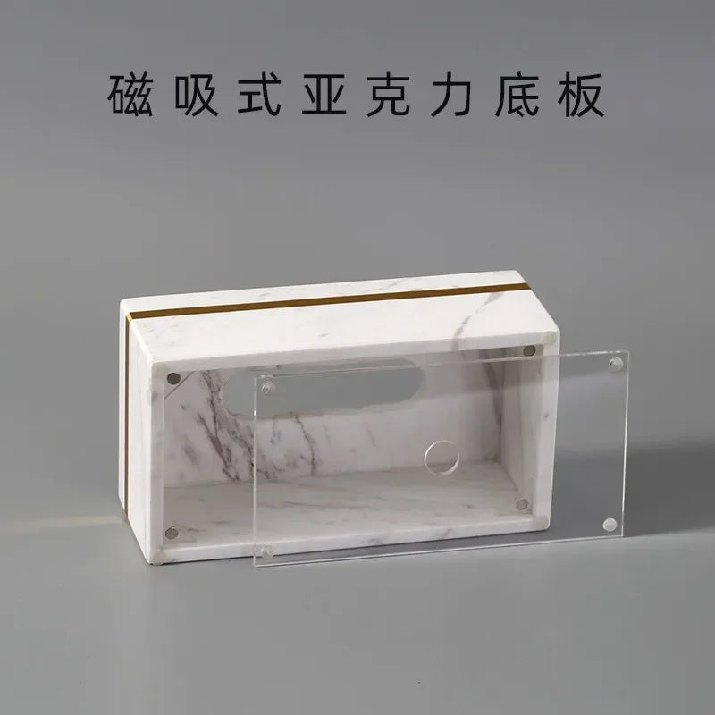 Axya Marble Tissue Box - Nordic Modern Light Luxury Home Hotel Decor Craft