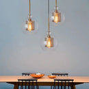 Axyaa Retro Pendant Lamp Mesh Glass Ball Chandelier Home Decor Light