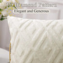 Axyaa White Faux Fur Velvet Pillow Covers 18x18 - Decorative Cushion Cover 45*45