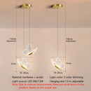 Axyaa Nordic Golden Butterfly LED Pendant Chandelier for Living Room & Bedroom