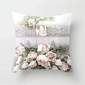 Axyaa Pink Flower Pattern Decorative Cushion Cover for Sofa Pillows - Polyester Material