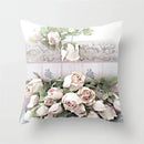 Axyaa Pink Flower Pattern Decorative Cushion Cover for Sofa Pillows - Polyester Material
