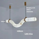 Axyaa Resin Chandelier: LED Linear Suspension Indoor Lighting for Dining Room