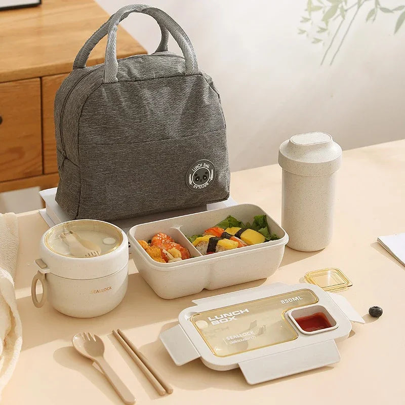 Axyaa Bento Box Set: Compact Lunch Kit with Storage Bag for School, Work, Picnic