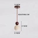 Axyaa Yellow Cave Stone Walnut Pendant Lights - Antique Wabi Sabi Style