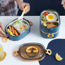 Axyaa Kids Bento Box Set - Leakproof Food Container for School, Travel, Picnic