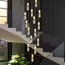Axyaa Crystal Chandelier Stair Pendant Living Room Light Modern Interior Lighting