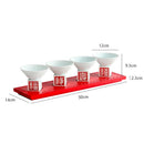 Axyaa Chinese Ceramic Bowl Set with Four Grids for Creative Hotel Dining