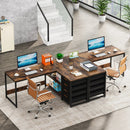 Axyaa L-Shaped Computer Desk with Storage Drawers and Shelves