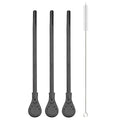 Stainless Steel Bent Straws Set with Brush - Axyaa Cocktail Party Accessories