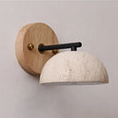 Axyaa Wood Canopy LED Wall Light - Nordic Modern Iron Bedside Lamp