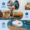 Retro Floral Print Bohemian Rug by Axyaa - Machine Washable & Non-slip Area Mat