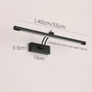 Axyaa LED Vanity Wall Lamp 40/55cm Black Sconce for Bathroom Mirror, Bedroom Waterproof