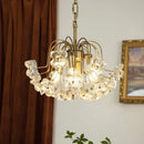Axyaa French Retro Petal Glass Chandelier for Elegant Lighting Décor