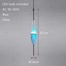 Axyaa Lake Blue Gradient Glass Pendant LED Chandelier for Home Decor