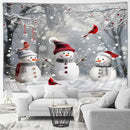 Axyaa Winter Snowman Print Tapestry for Christmas Party Decoration