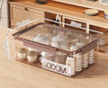 Axyaa Tea Set Organizer with Dustproof Cover - Large Capacity Storage Box