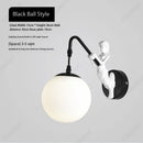 Axyaa Wrought Iron Glass Wall Lamp | LED Bedroom Living Room Lighting