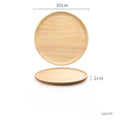 Axyaa Solid Wood Round Tea Plate for Desserts, Fruits, and Snacks