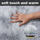Axyaa Tie-Dye Memory Foam Plush Rug, Light Gray Large Rug for Living Room & Bedroom