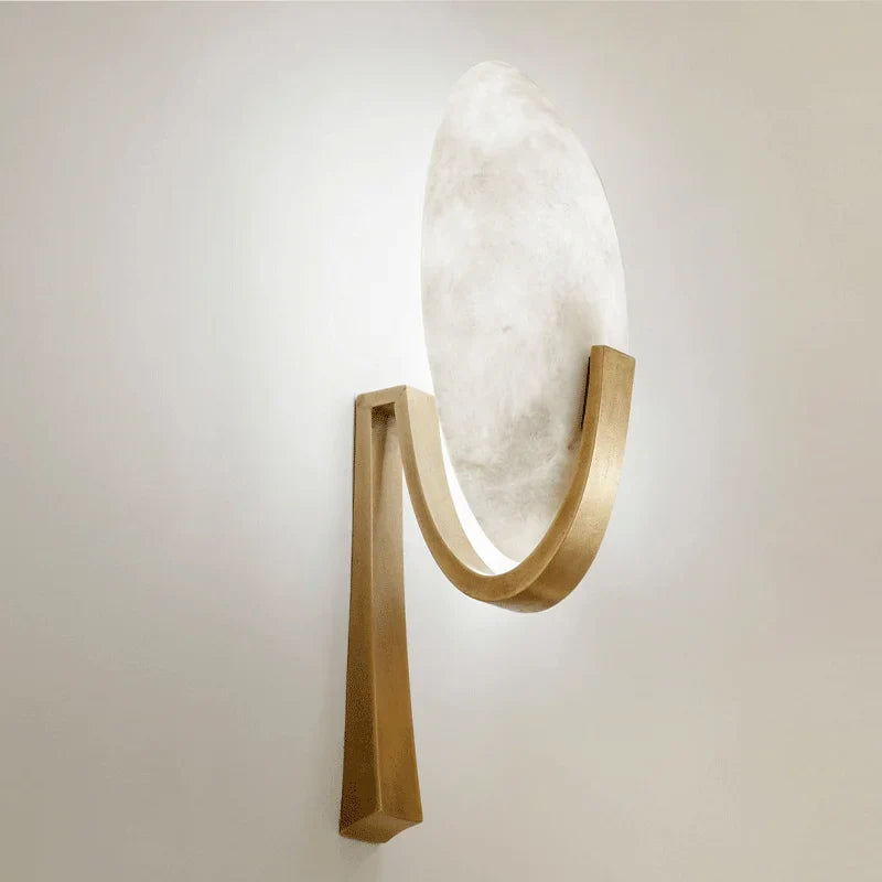 Axyaa Copper Marble Wall Sconce: Nordic Luxury, Postmodern Stone Lamp for Living Room