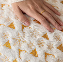 Axyaa Snowflake Christmas Velvet Pillowcase Gold Embossed Square Cushion Cover