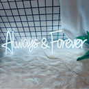 Axyaa Always & Forever LED Neon Art Sign for Bedroom Home Wall Decor