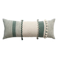 Axyaa Vintage Stripe Lumbar Cushion Cover with Tassels
