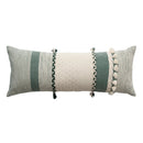 Axyaa Vintage Stripe Lumbar Cushion Cover with Tassels
