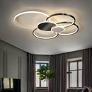 Axyaa LED Ring Ceiling Light - Gold/Black Chandelier for Home Decor