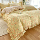 Axyaa Cotton Floral Princess Queen Duvet Cover Set for a Cozy Bedroom