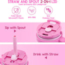 Axyaa Kids Stainless Steel Tumbler with Handle, Straw, and Lid